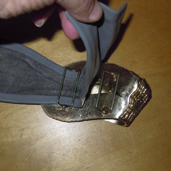 Vintage Belt Buckle Brutalist Abstract Copper Brass Metal MCM Mid-Century Hippie - Picture 4 of 4